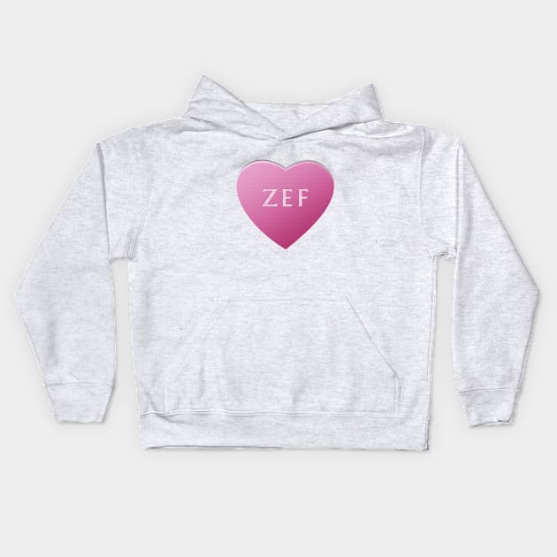 Zef Candy Heart - Pink Kids Hoodie by LozMac